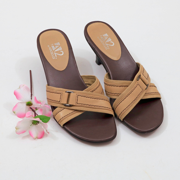 AEROSOLES Shoes - Aerosoles Mules Sandals Brown Kitten Heel US 6.5B